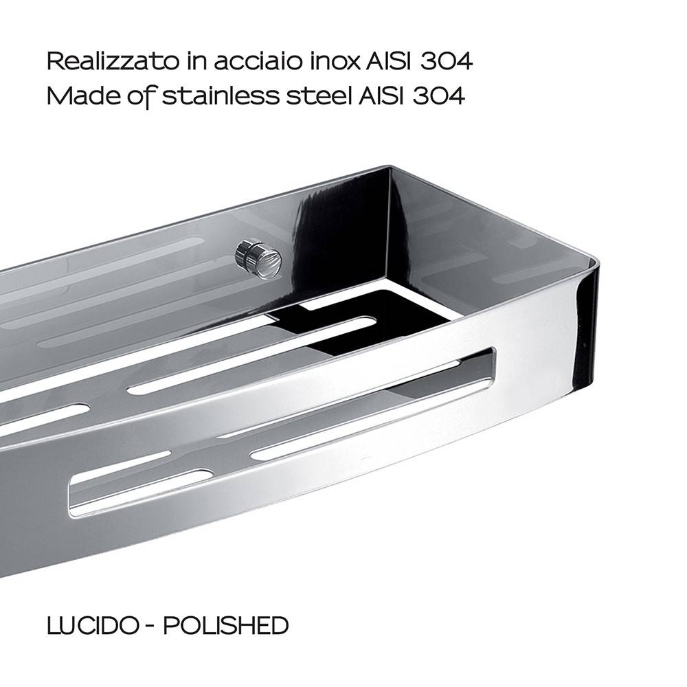 Portaoggetti doccia rettangolare GEDY linea Nerva cromato lucido - HD casa