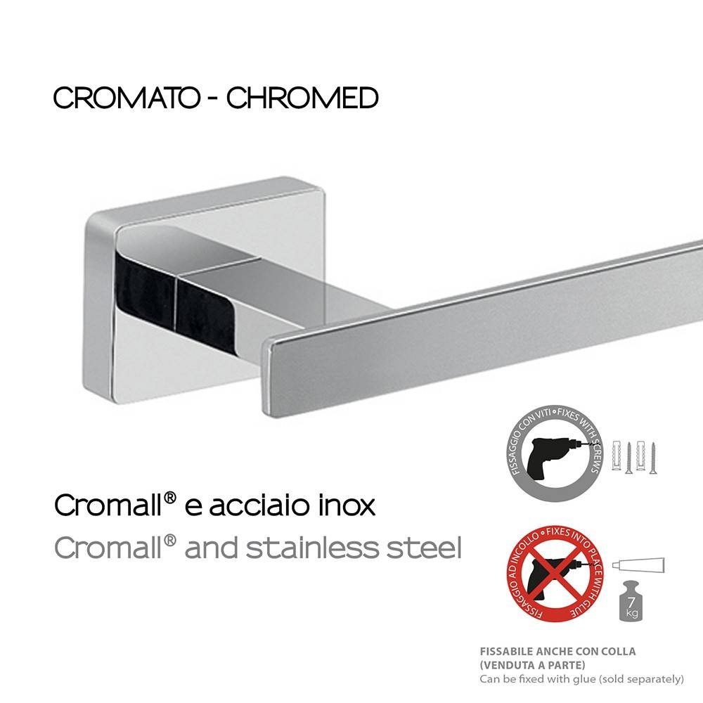 Portarotolo a muro Gedy in acciaio inox e cromall serie Atena - HD casa