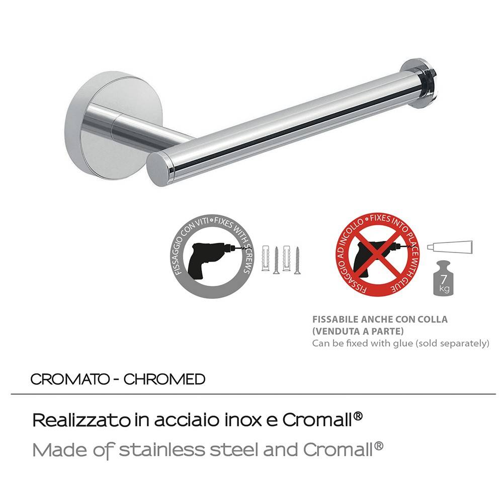 Portarotolo a muro Gedy in acciaio inox e cromall serie Eros - HD casa