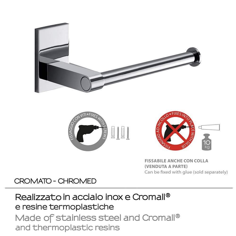 Portarotolo a muro Gedy in acciaio inox e cromall serie Maine - HD casa