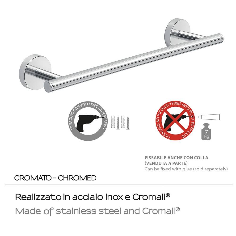 Portasalviette a muro GEDY linea Eros da 35cm colore Cromato - HD casa