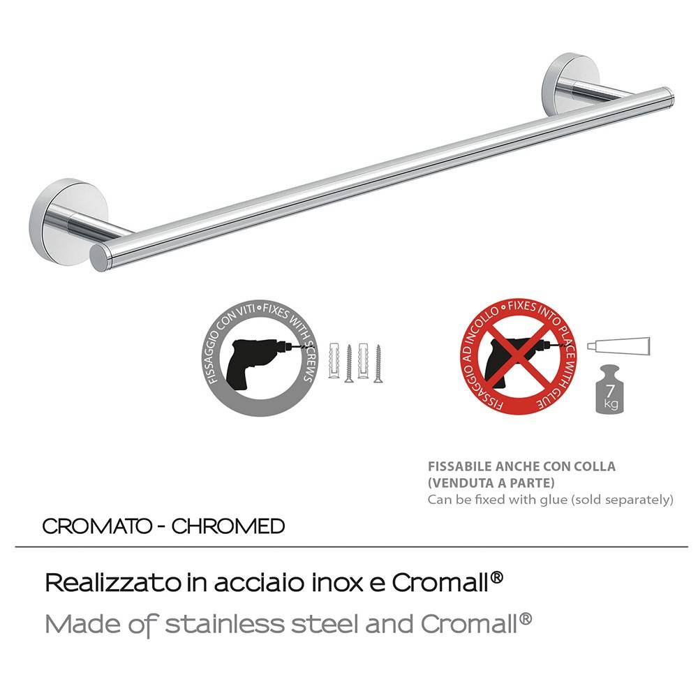 Portasalviette a muro GEDY linea Eros da 45cm colore Cromato - HD casa