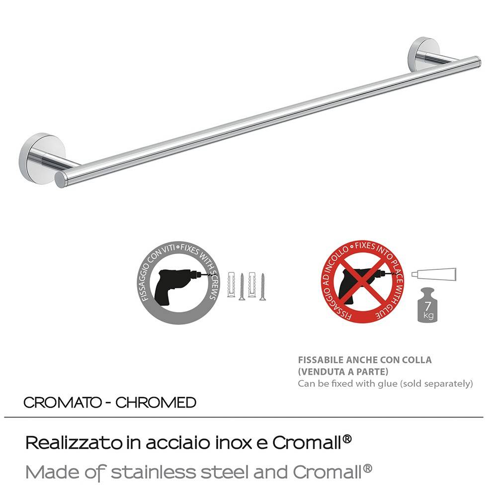 Portasalviette a muro GEDY linea Eros da 60cm colore Cromato - HD casa