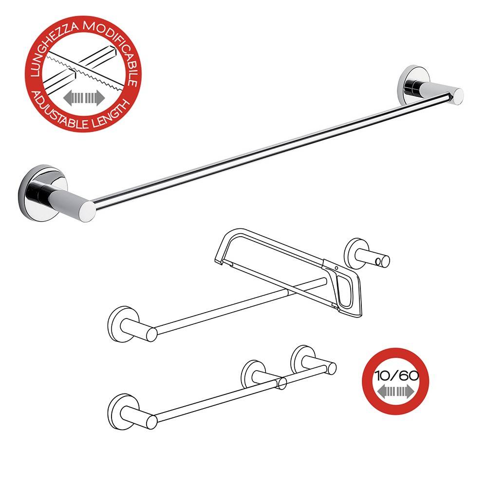 Portasalviette a muro GEDY linea Felce da 60cm Cromato - HD casa