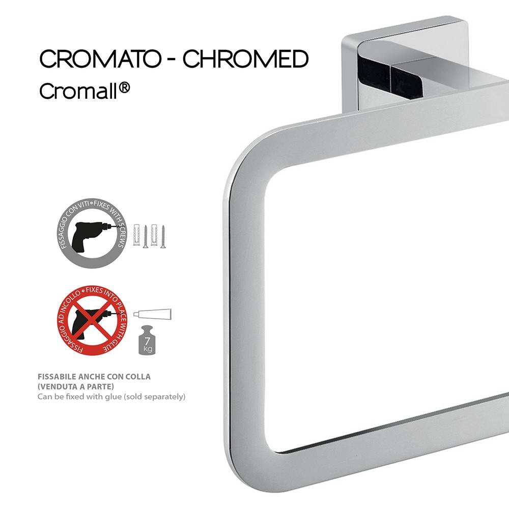 Portasalviette GEDY linea Atena ad anello colore Cromato - HD casa