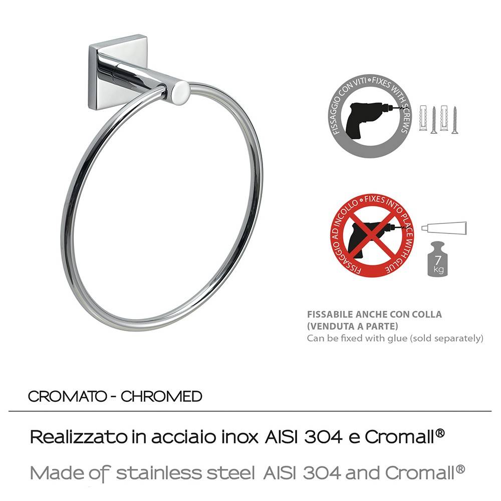 Portasalviette GEDY linea Fuji ad anello Cromato - HD casa