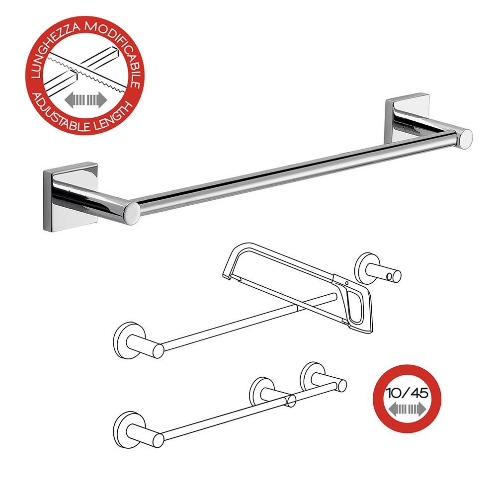 Portasalviette GEDY linea Fuji da 45cm Cromato - HD casa