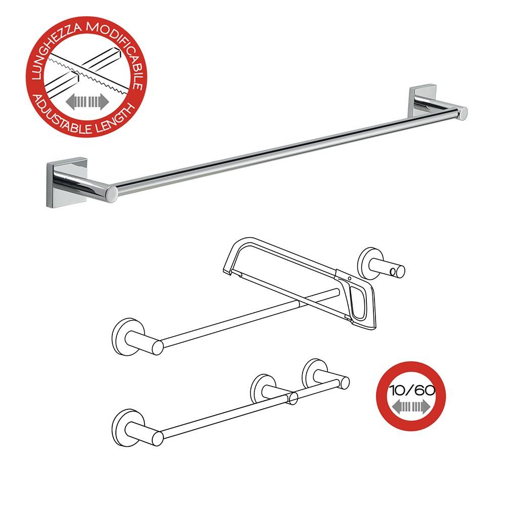 Portasalviette GEDY linea Fuji da 60cm Cromato - HD casa