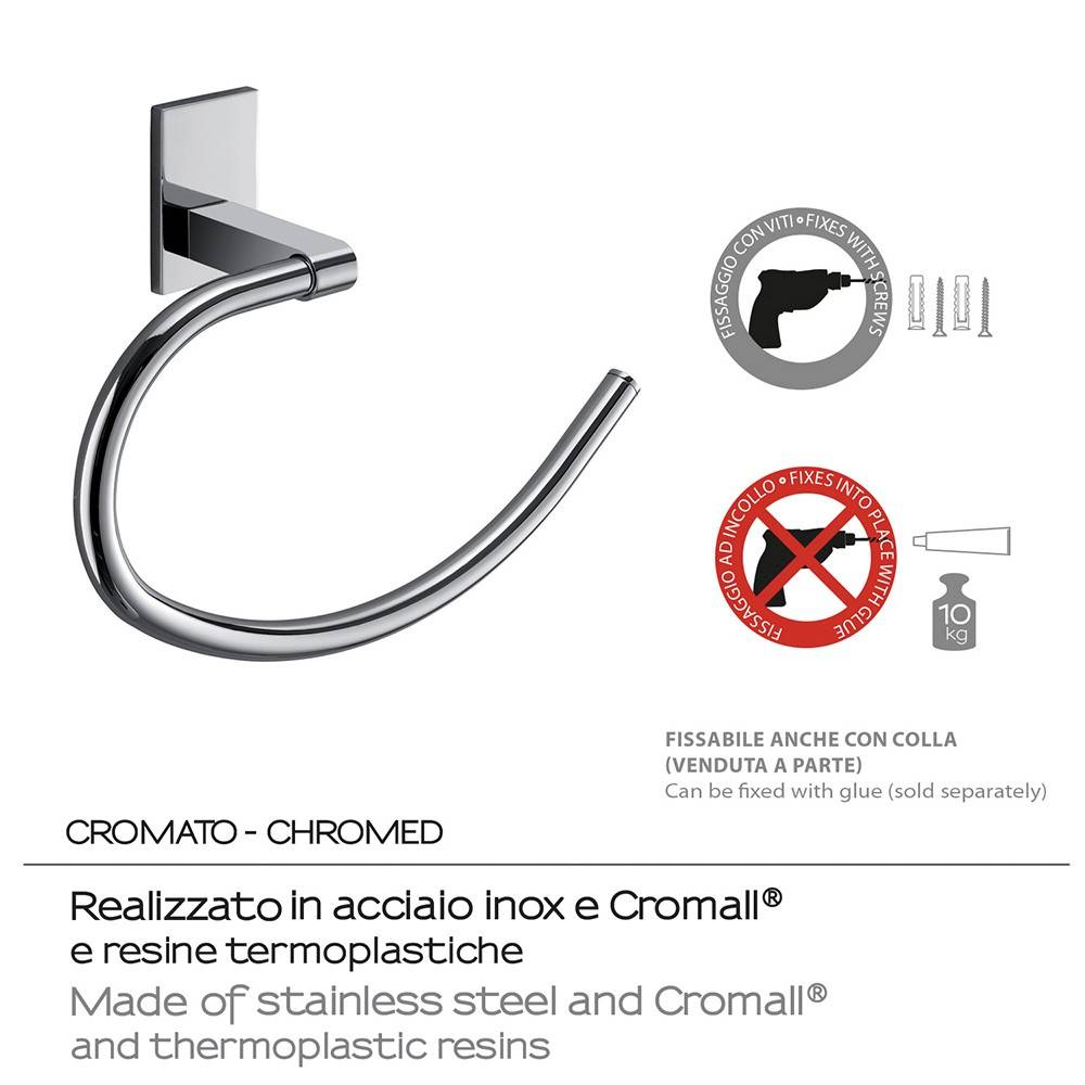 Portasalviette GEDY linea Maine ad anello Cromato - HD casa