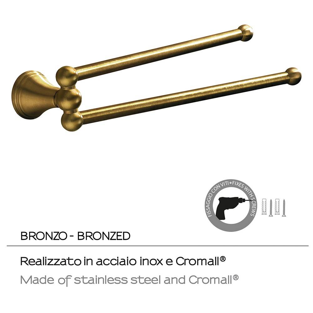 Portasalviette GEDY linea Romance doppio braccio a snodo Bronzo - HD casa