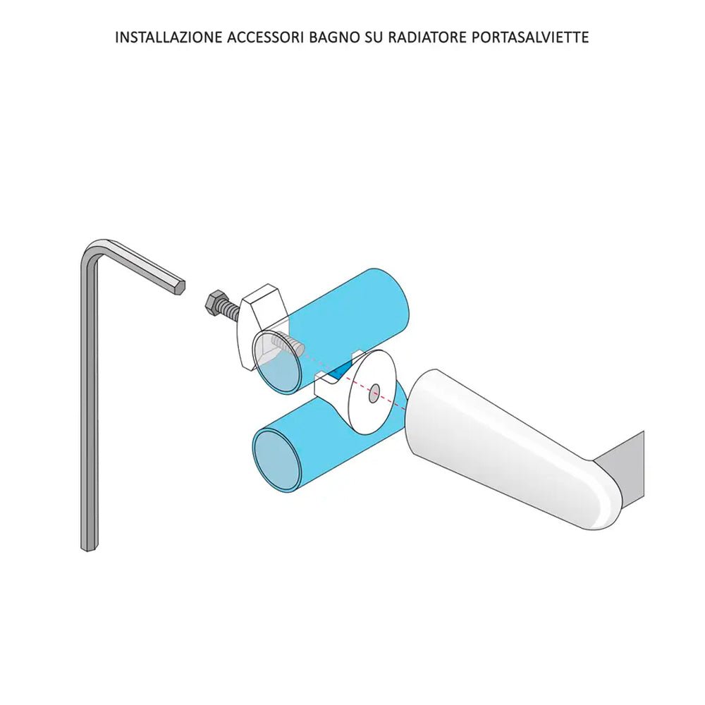 Portasalviette per termoarredo 40 cm - bianco - HD casa