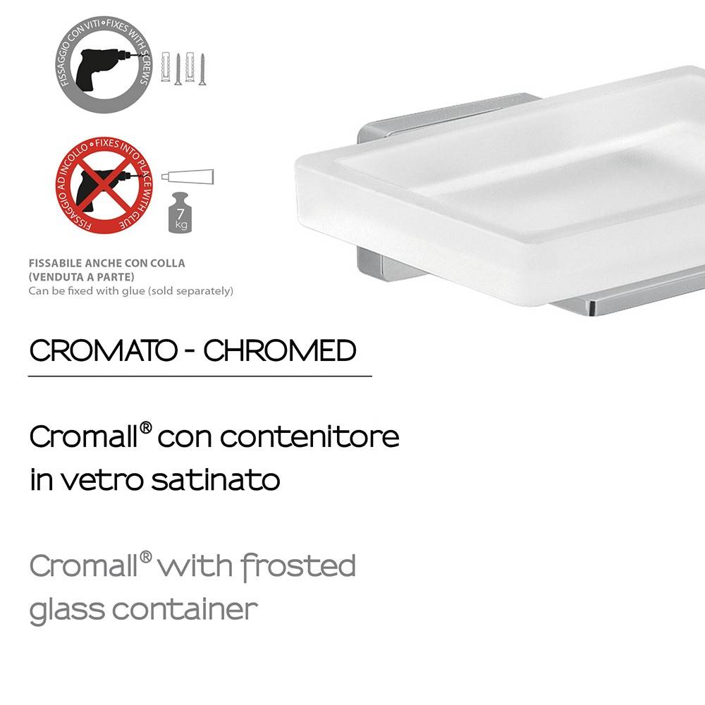 Portasapone a muro GEDY linea Atena in acciaio Cromato - HD casa