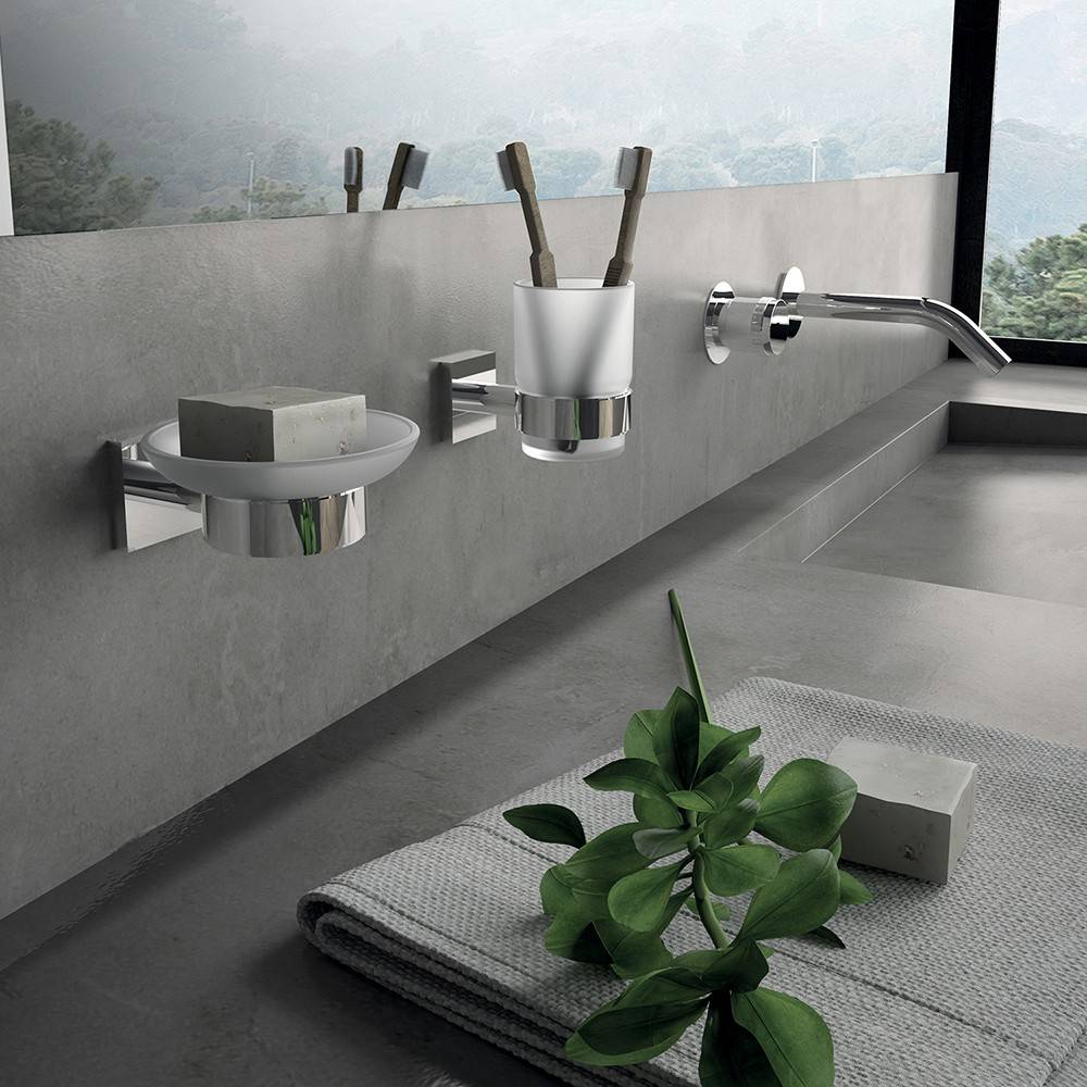 Portasapone a muro GEDY linea Fuji in acciaio Cromato - HD casa
