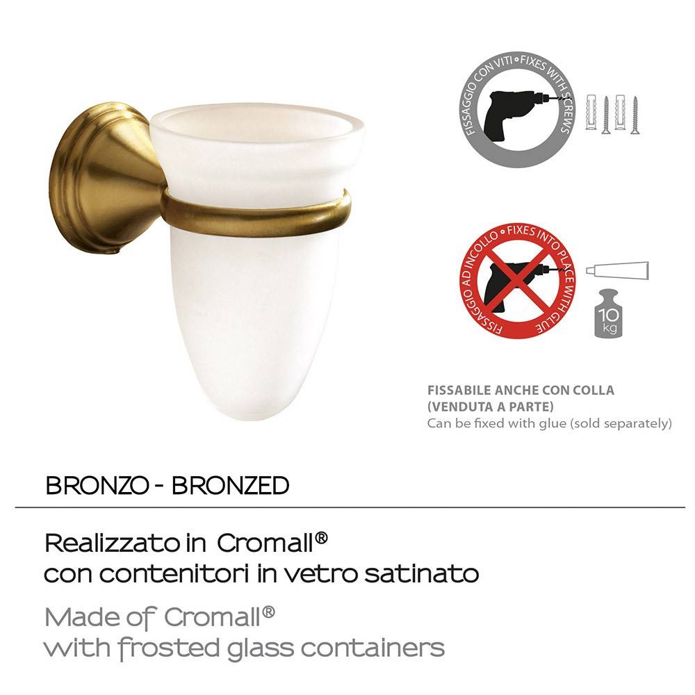 Portaspazzolini a muro GEDY linea Romance colore bronzo - HD casa