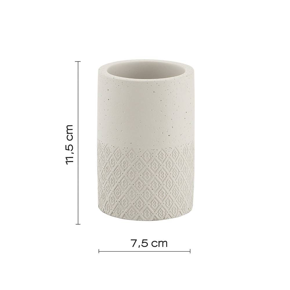 Portaspazzolini d' appoggio GEDY linea Afrodite in cemento colore Grigio - HD casa