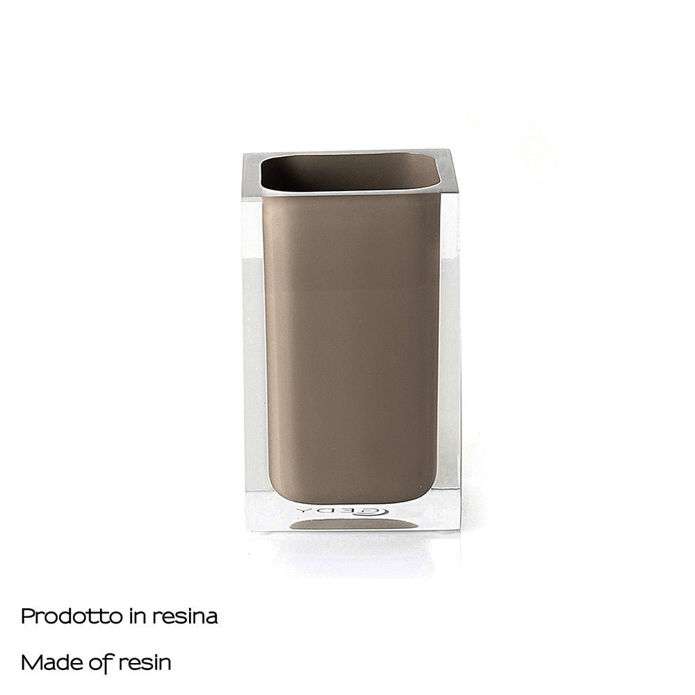 Portaspazzolini d' appoggio GEDY linea Rainbow in resina colore Tortora - HD casa