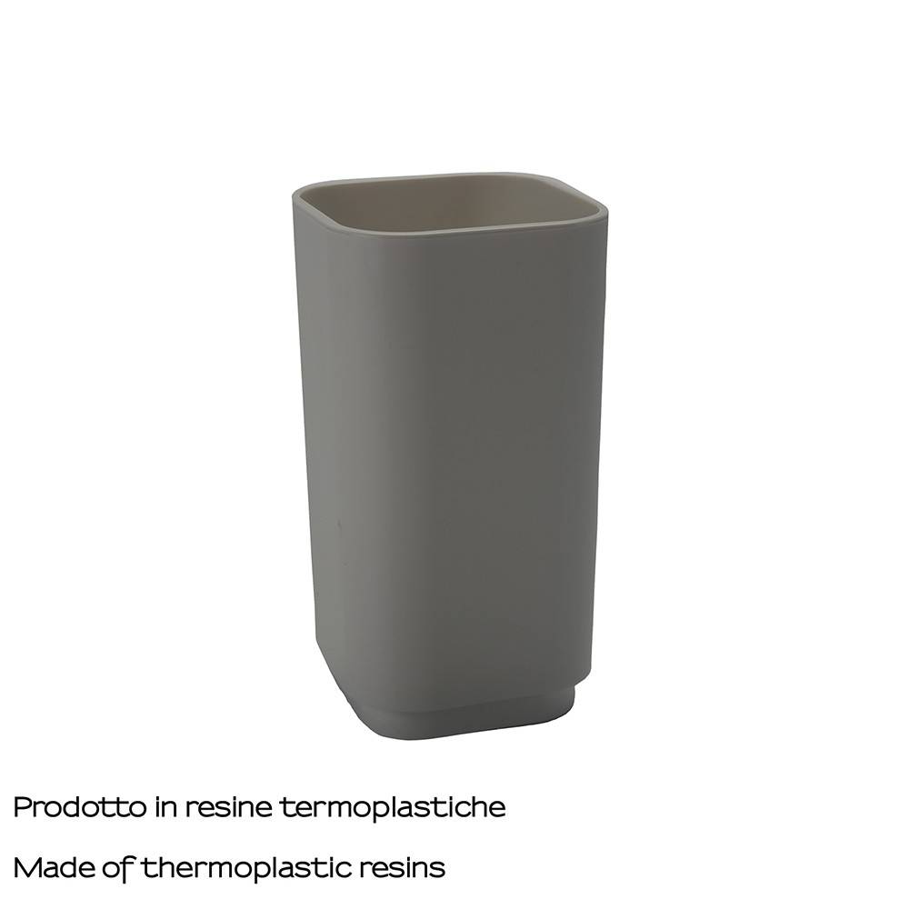 portaspazzolini d' appoggio GEDY linea Seventy in resina colore Grigio - HD casa