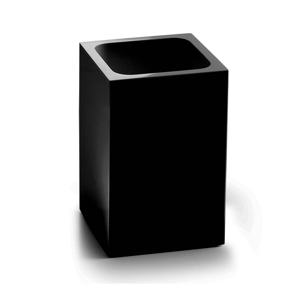 portaspazzolini d' appoggio GEDY linea Sofia in resina colore Nero Matt - HD casa