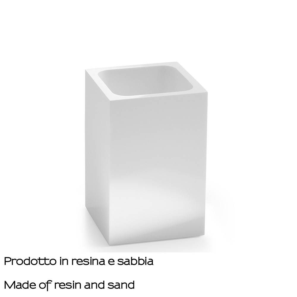 Portaspazzolini d'appoggio GEDY linea Sofia in resina colore Bianco - HD casa