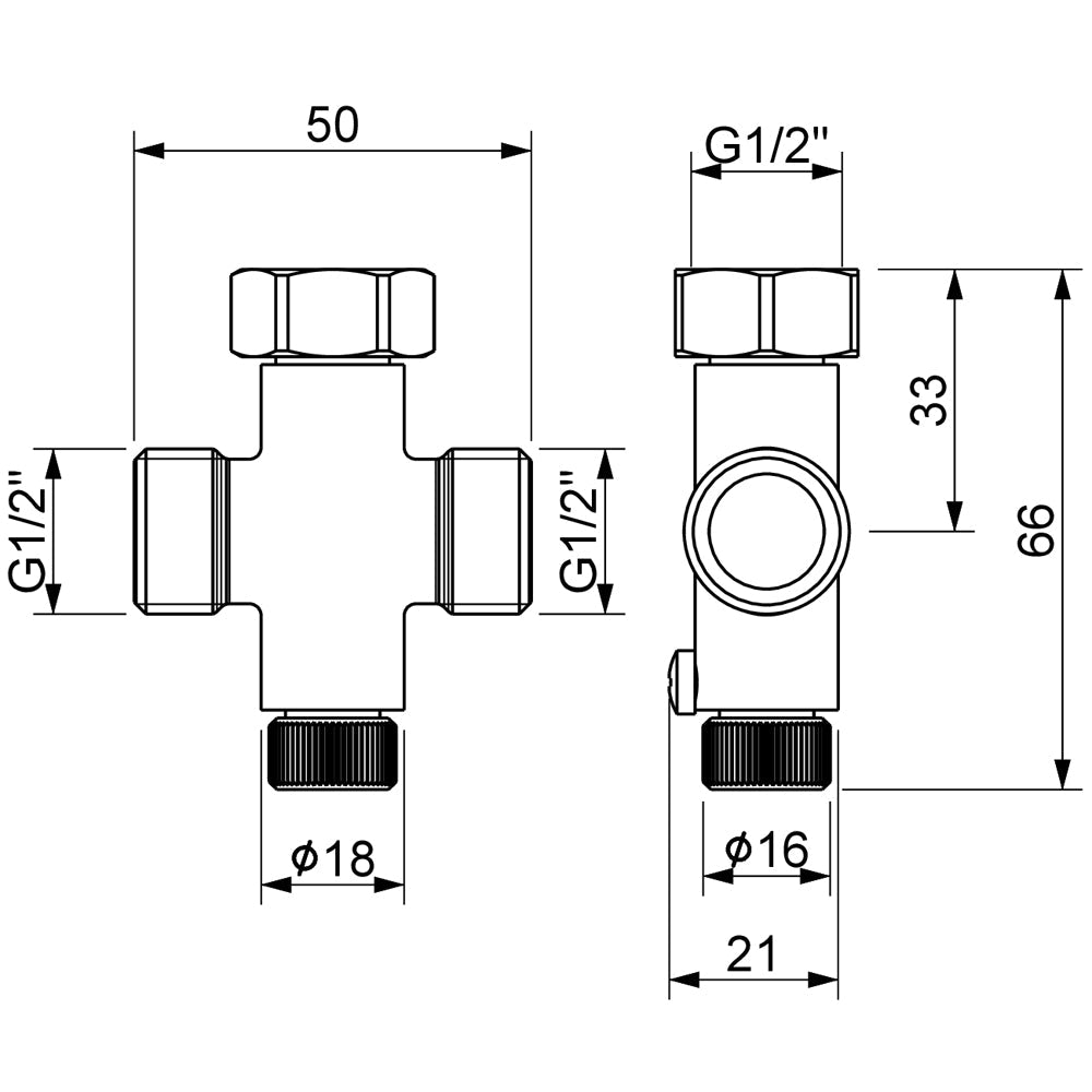 Pre-miscelatore a croce per libera installazione 1/2" — MCM - HD casa