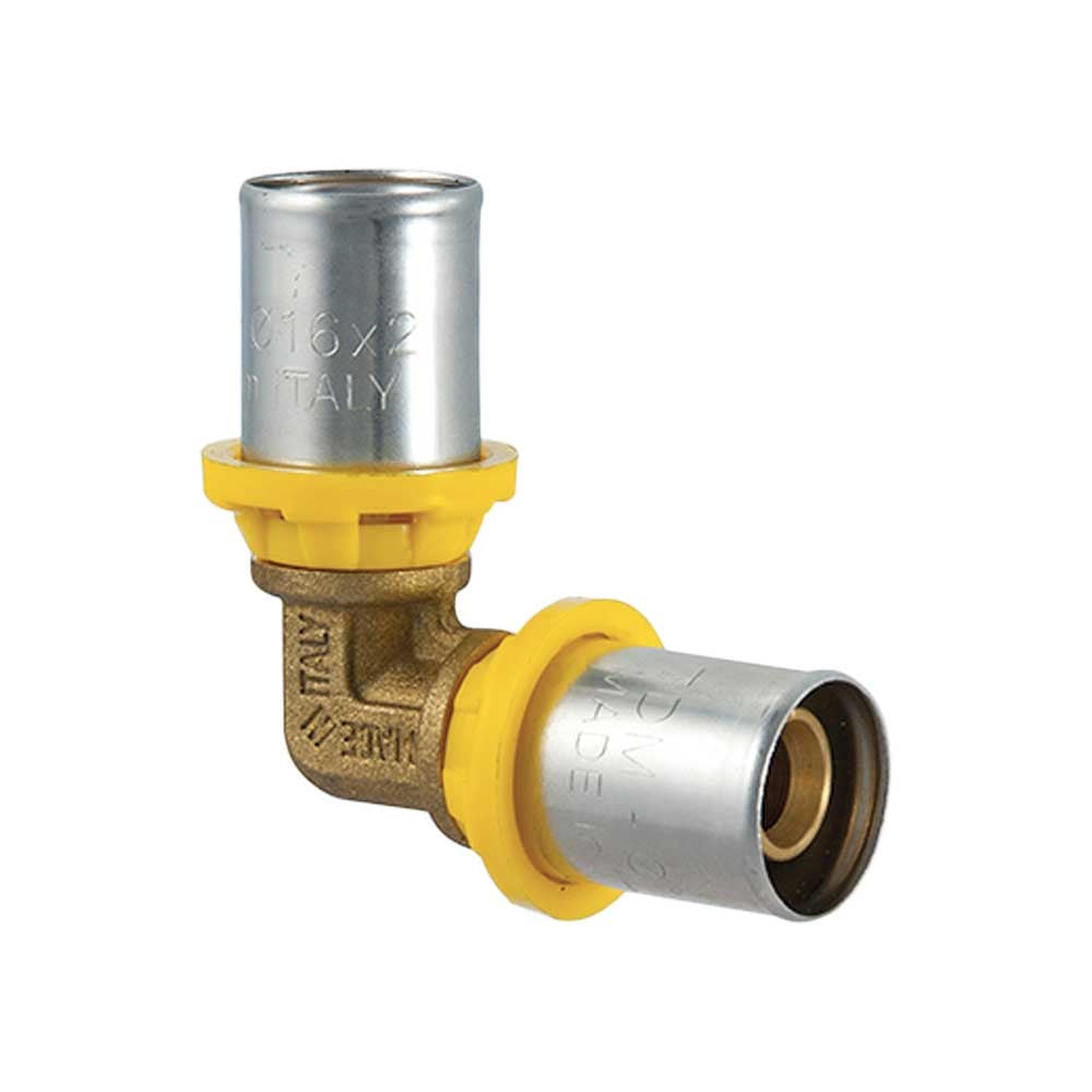 Raccordo curvo doppio a pressare per tubo multistrato acqua e gas TDM Ø20 x Ø20 (2,0) mm - HD casa
