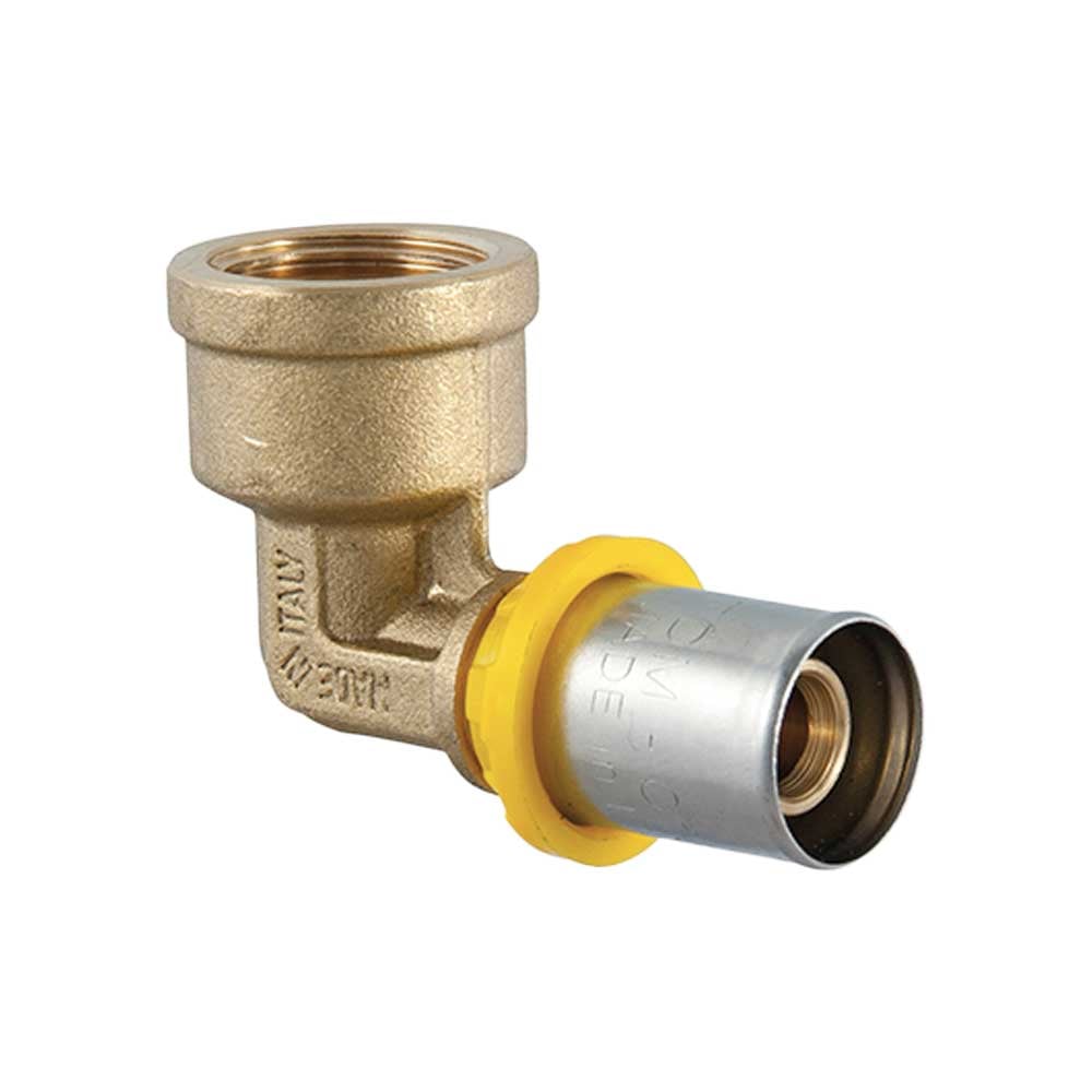 Raccordo curvo femmina a pressare per tubo multistrato acqua e gas TDM 1" x Ø26 mm - HD casa