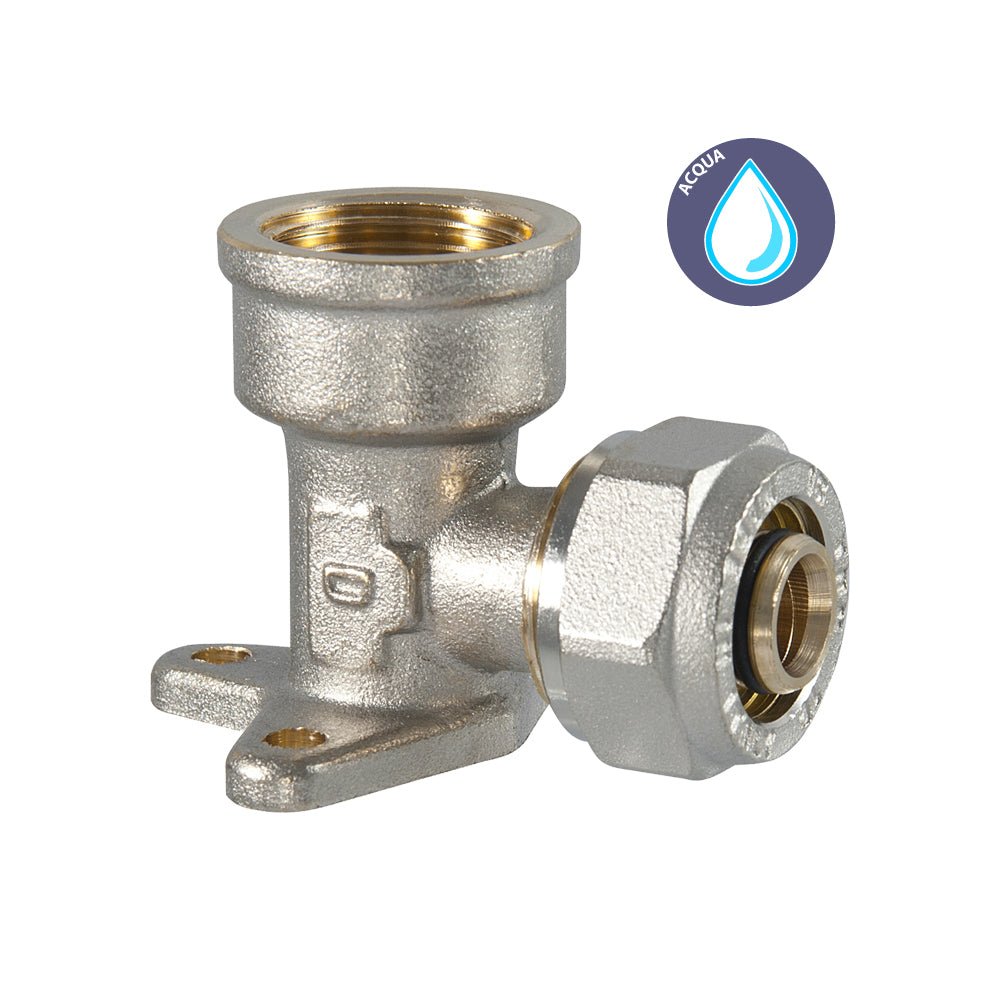 Raccordo curvo femmina flangiato a compressione per tubo multistrato TDM 1/2" x Ø16 (2,0) mm - HD casa