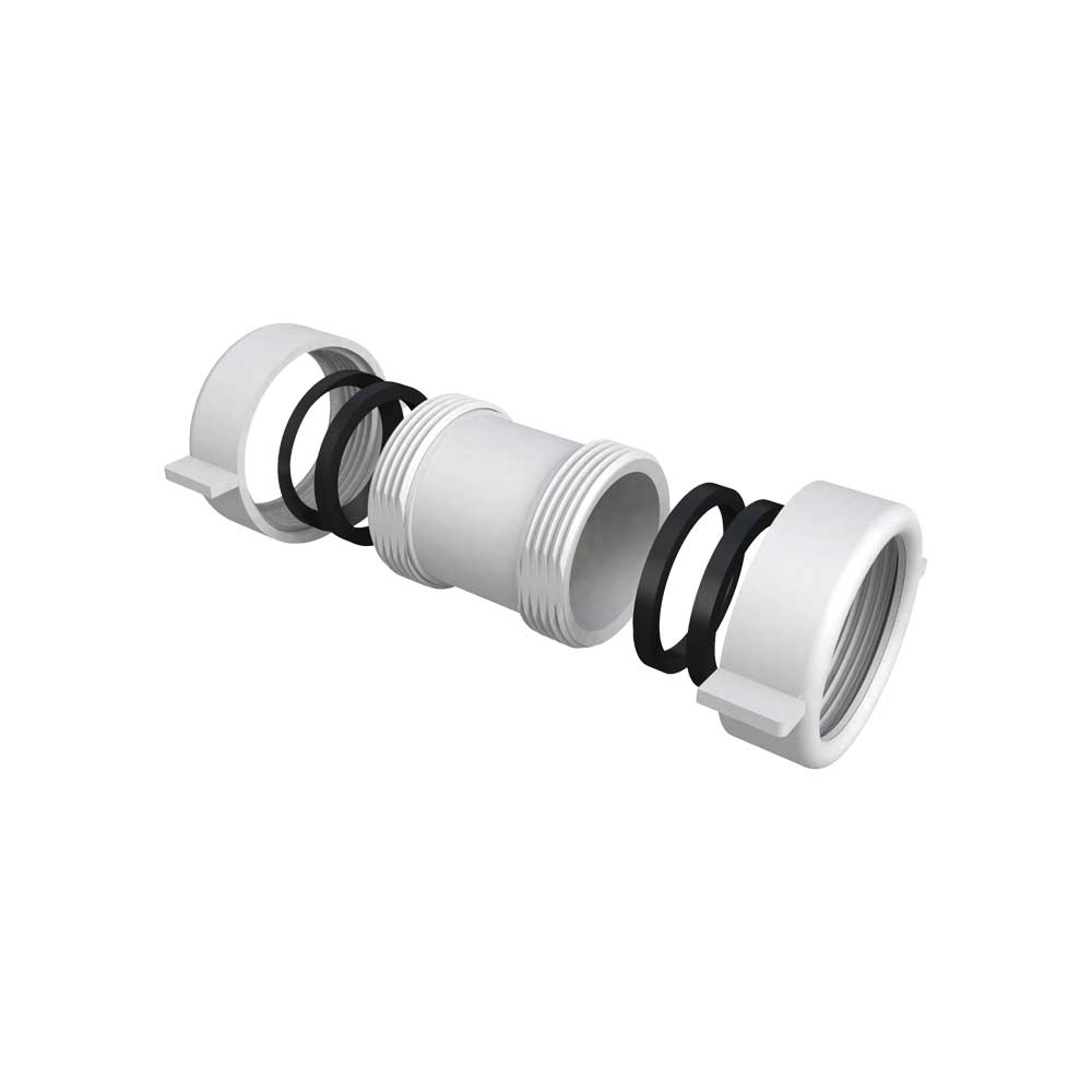 Raccordo di giunzione FEMMINA/FEMMINA con 2 ghiere e guarnizione di tenuta Ø26 x Ø26 mm - HD casa