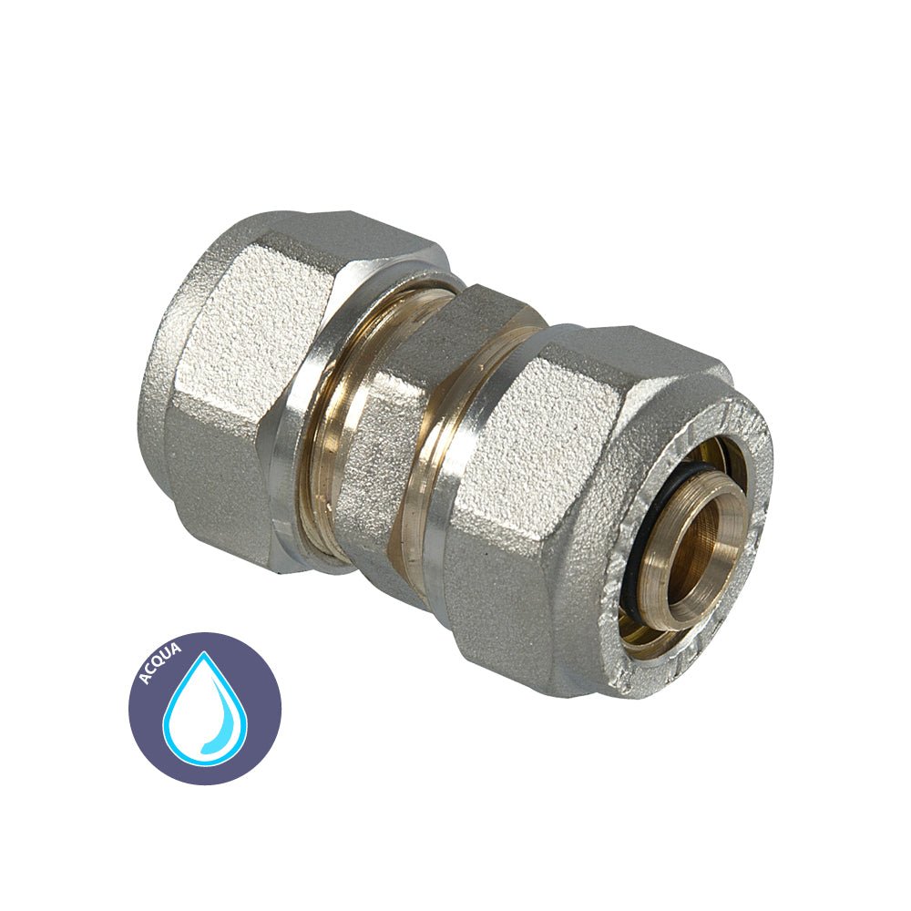 Raccordo diritto doppio a compressione per tubo multistrato TDM Ø16 x Ø16 (2,0) mm - HD casa