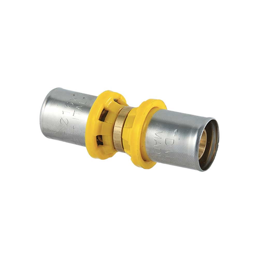 Raccordo diritto doppio a pressare per tubo multistrato acqua e gas TDM Ø32 x Ø32 (3,0) mm - HD casa