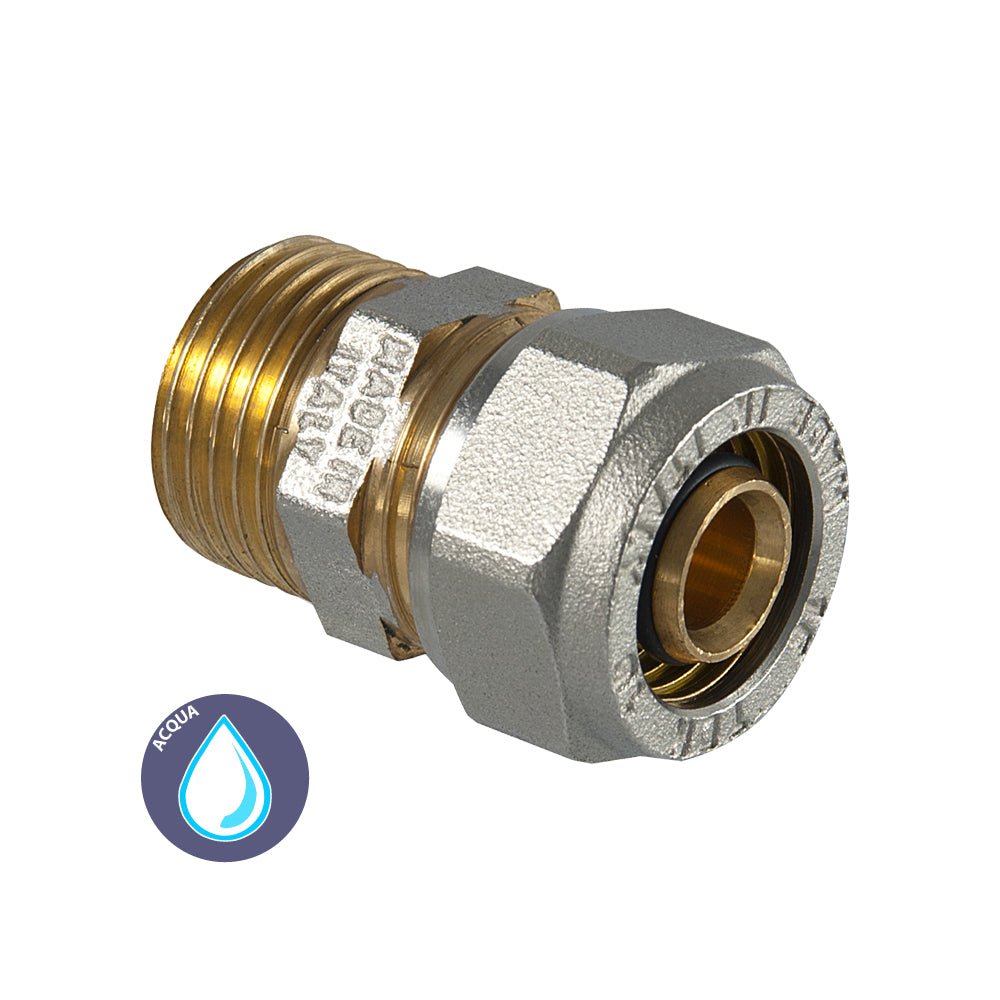 Raccordo diritto maschio a compressione per tubo multistrato TDM 3/4" x Ø20 (2,0) mm - HD casa