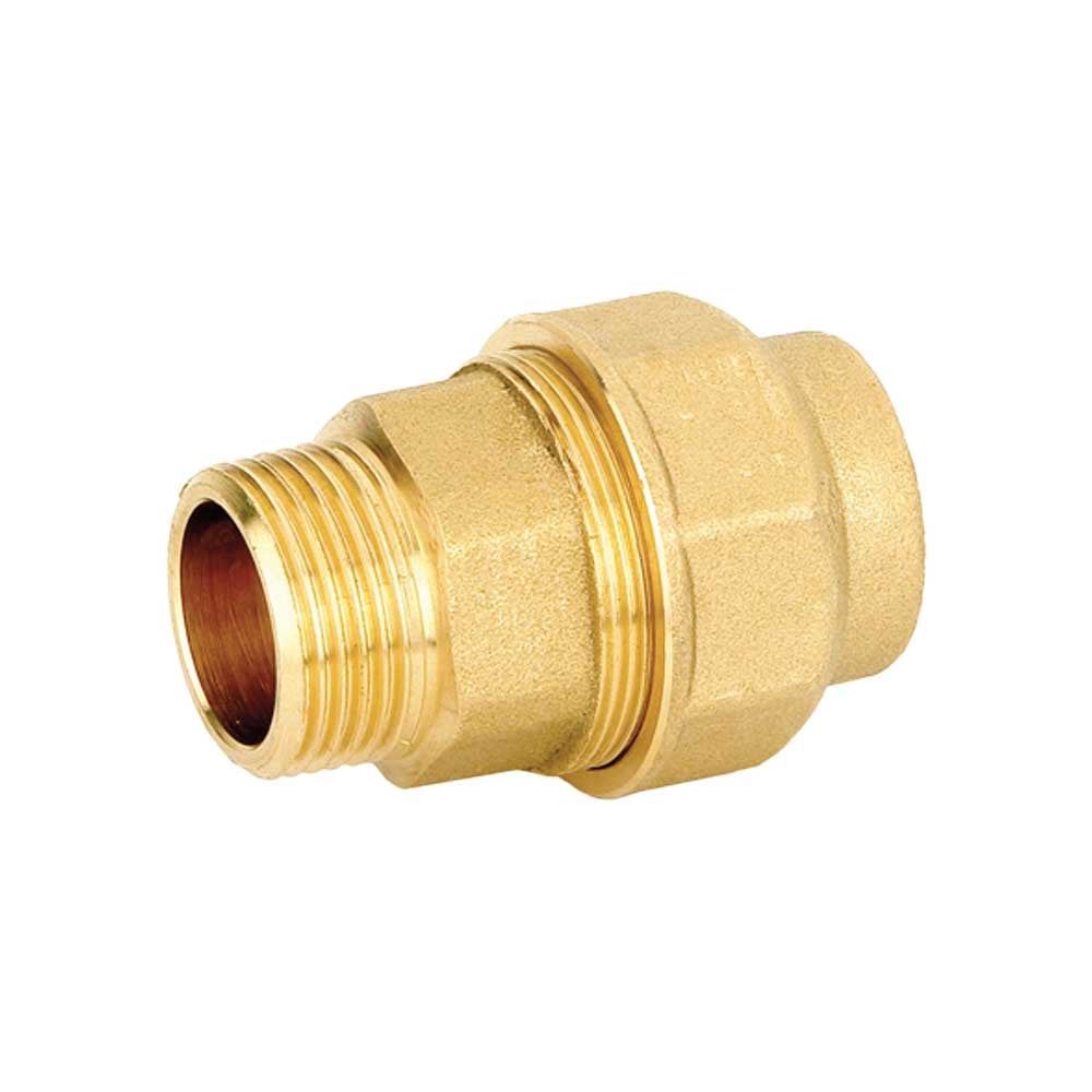 Raccordo diritto maschio in ottone a compressione per tubo PE/PEHD/PEX Valvofit Ø25 x 3/4" m — Bugatti - HD casa