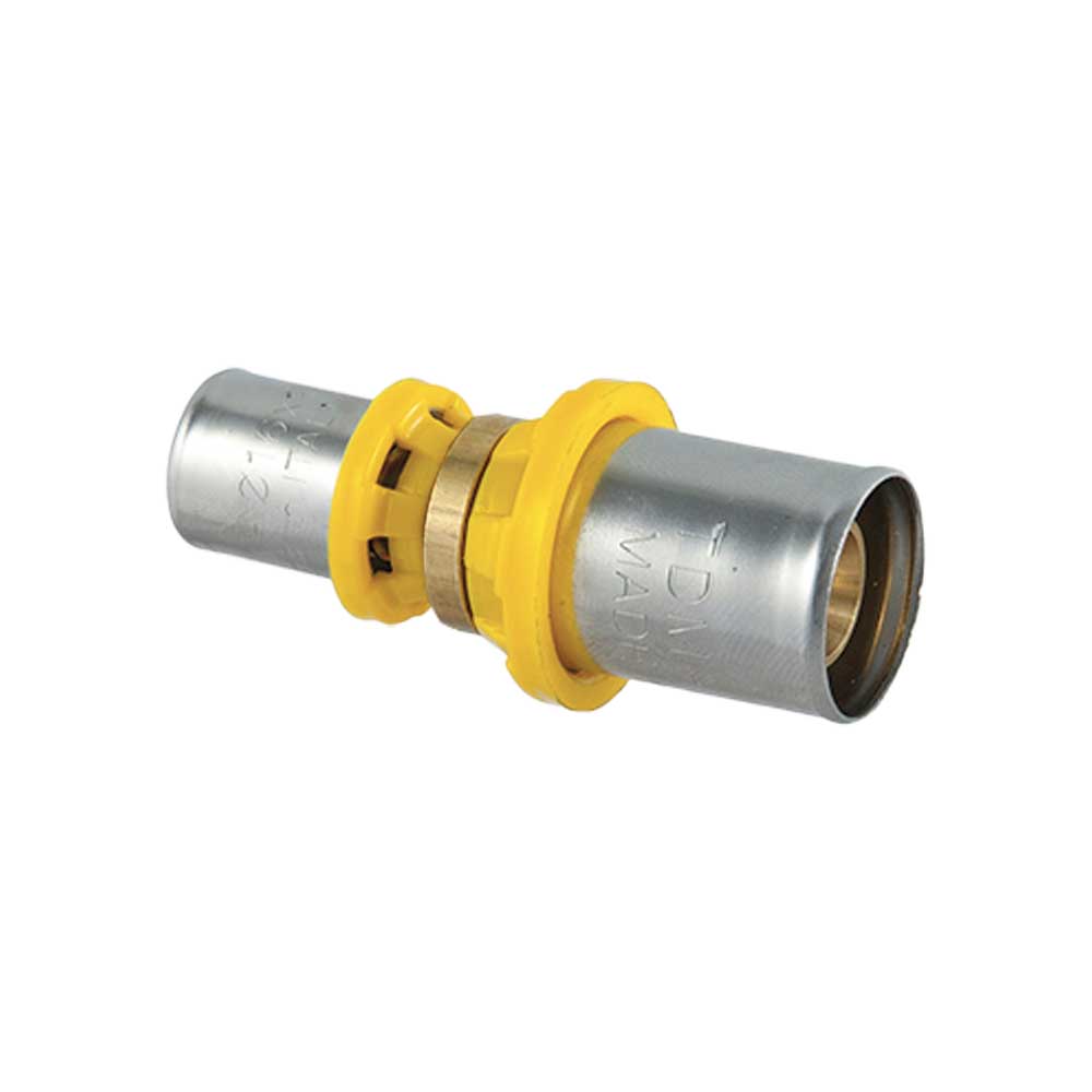 Raccordo diritto ridotto a pressare per tubo multistrato acqua e gas TDM Ø16 (2,0) x Ø20 (2,0) mm - HD casa