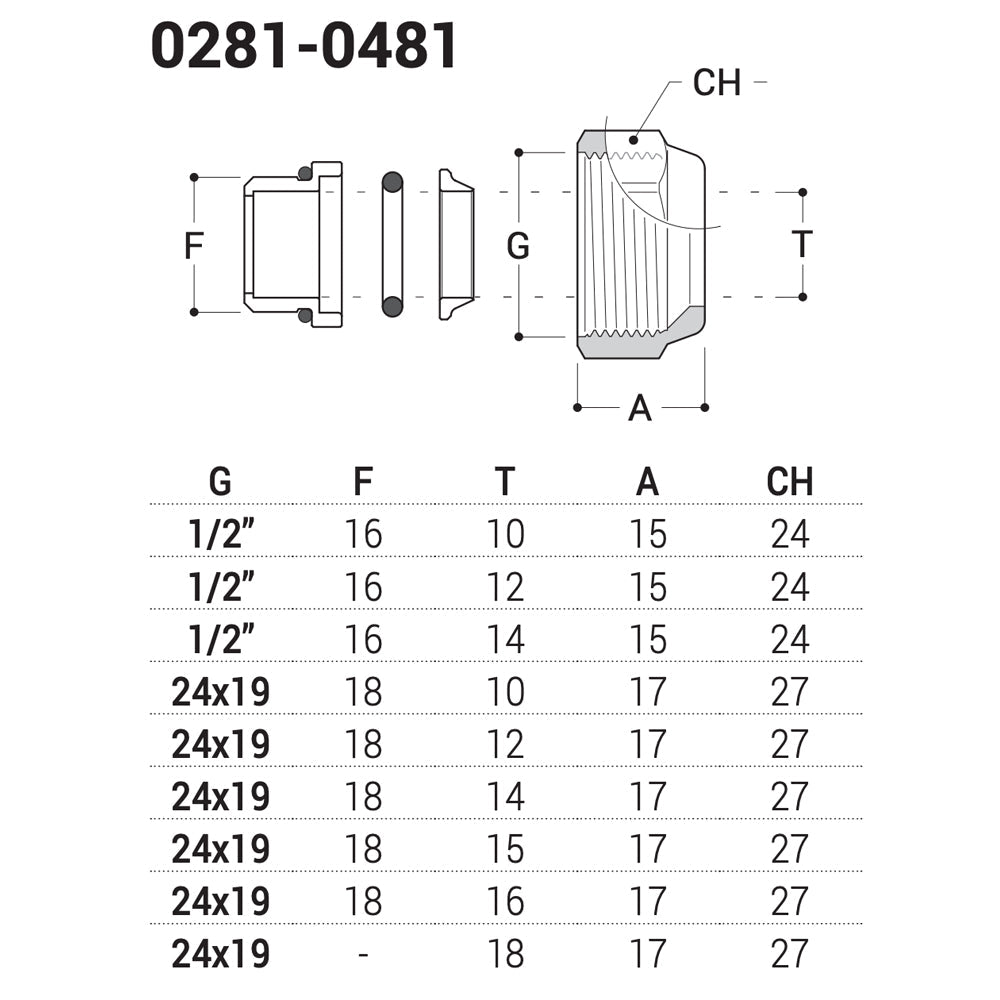 Raccordo per tubo rame a tenuta o-ring serie ITALIA" Ø16 - 24x19 — SR - HD casa