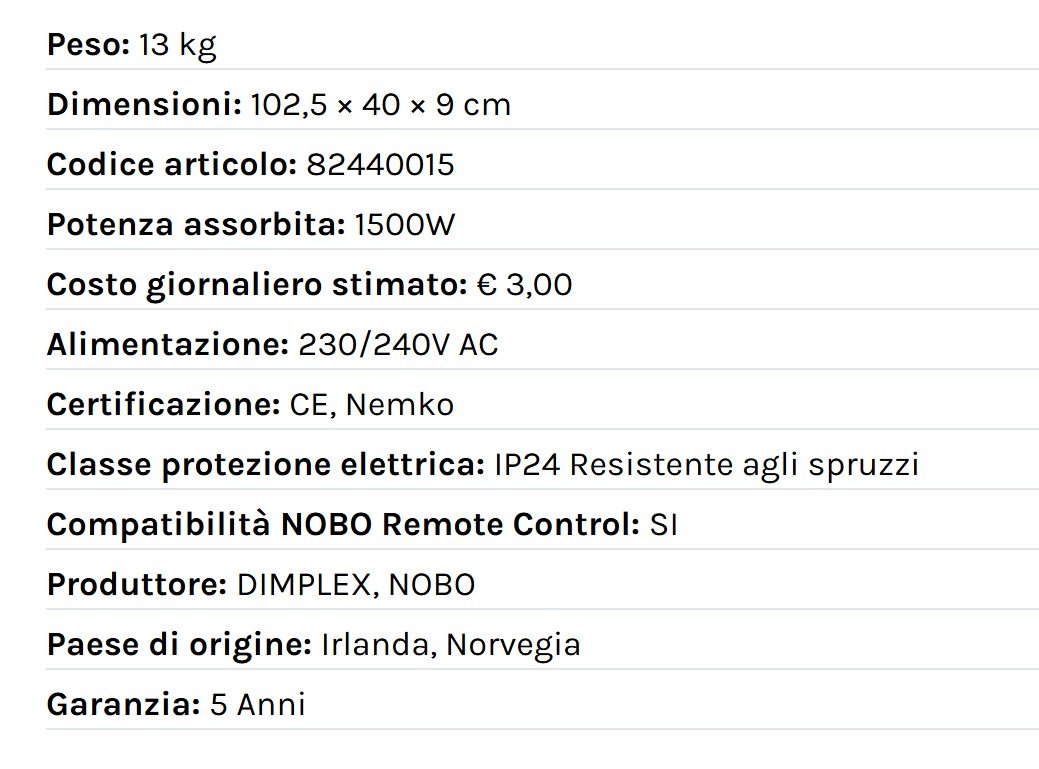 Radiatore elettrico norvegese NOBO 1500W perfetto per ambienti fino a 30 m², riscaldamento uniforme ed ecologico. - HD casa