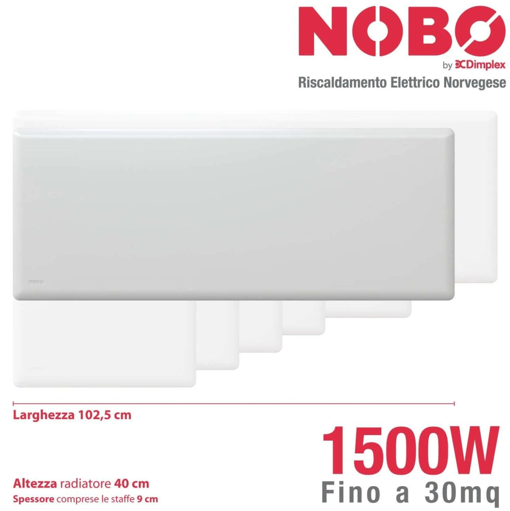 Radiatore elettrico norvegese NOBO 1500W perfetto per ambienti fino a 30 m², riscaldamento uniforme ed ecologico. - HD casa