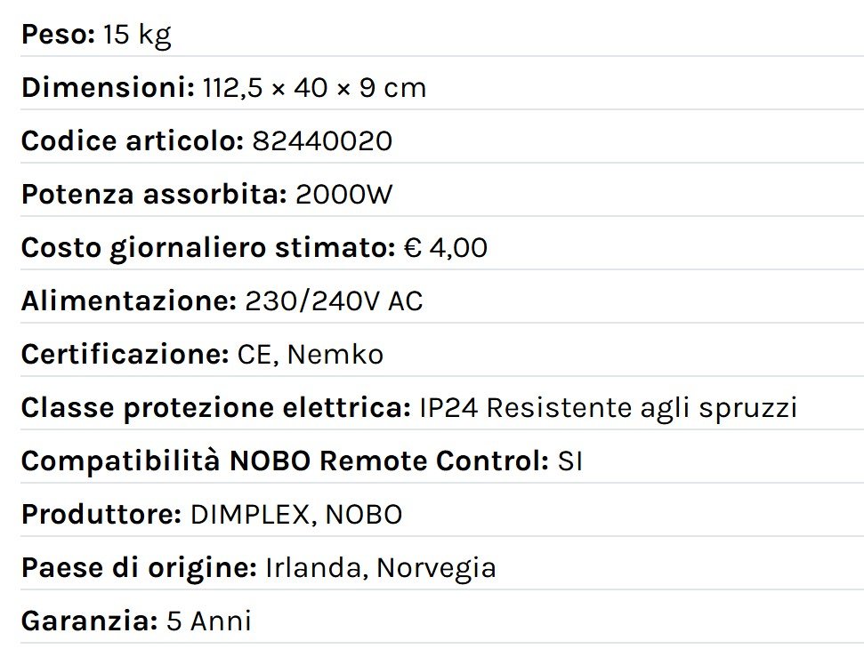 Radiatore elettrico norvegese NOBO 2000W perfetto per ambienti fino a 35 m², riscaldamento uniforme ed ecologico. - HD casa