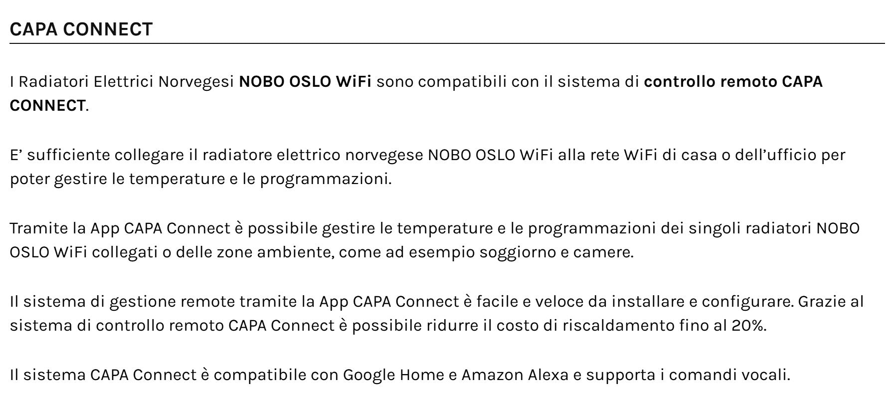 Radiatore elettrico norvegese NOBO OSLO WiFi 1000W perfetto per ambienti fino a 20 m², riscaldamento uniforme ed ecologico. - HD casa