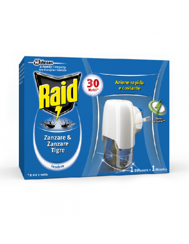 Raid diffusore liquido antizanzare base + 1 ricarica — Johnson - HD casa