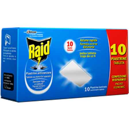 Raid piastrine antizanzare confezione 10 pezzi — Johnson - HD casa