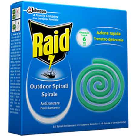 Raid spirali antizanzare confezione 10 pezzi — Johnson - HD casa
