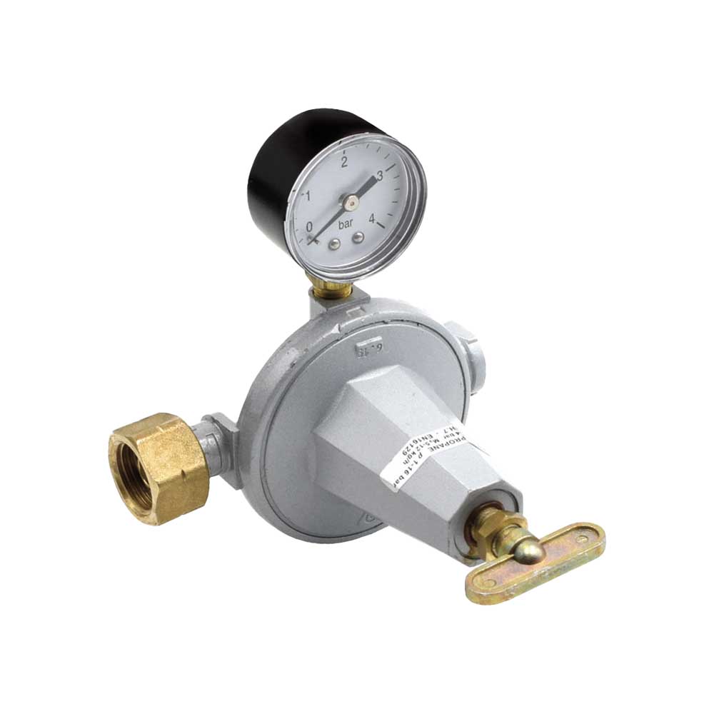 Riduttore gas alta MOD.932 pressione primo stadio 12 Kg/h + manometro - HD casa