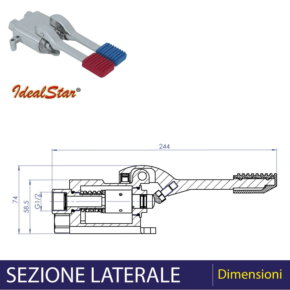 Rubinetto a pedale 2 vie Universo per installazione a pavimento 1/2" — Cardinale Professional - HD casa