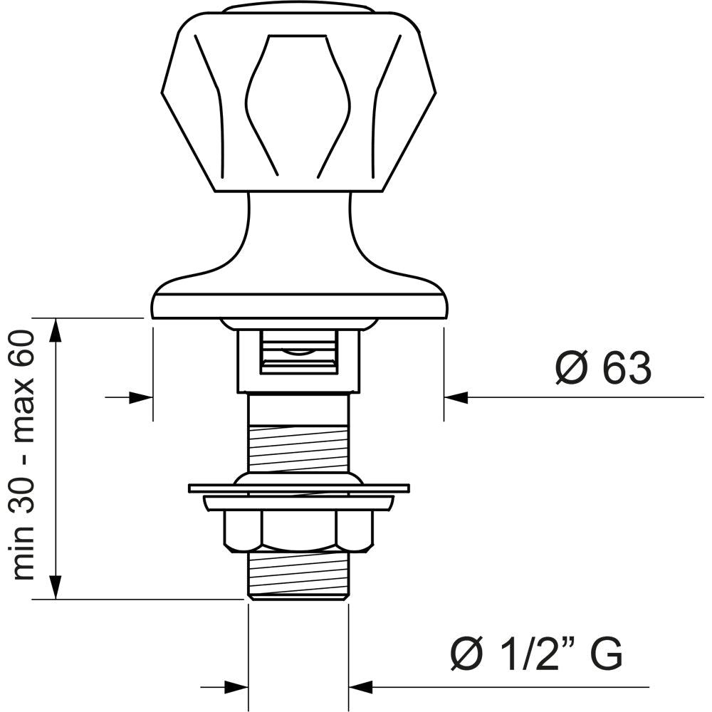 Rubinetto bidet tradizionale 1/2" - cromo — Fromac - HD casa