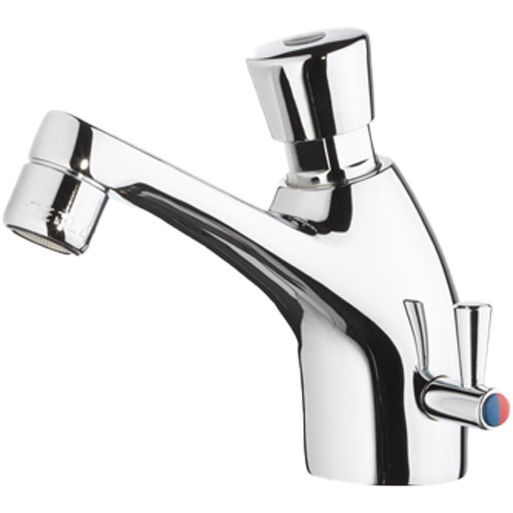 Rubinetto collo cigno temporizzato con miscelatore 1/2" - cromo — MCM - HD casa