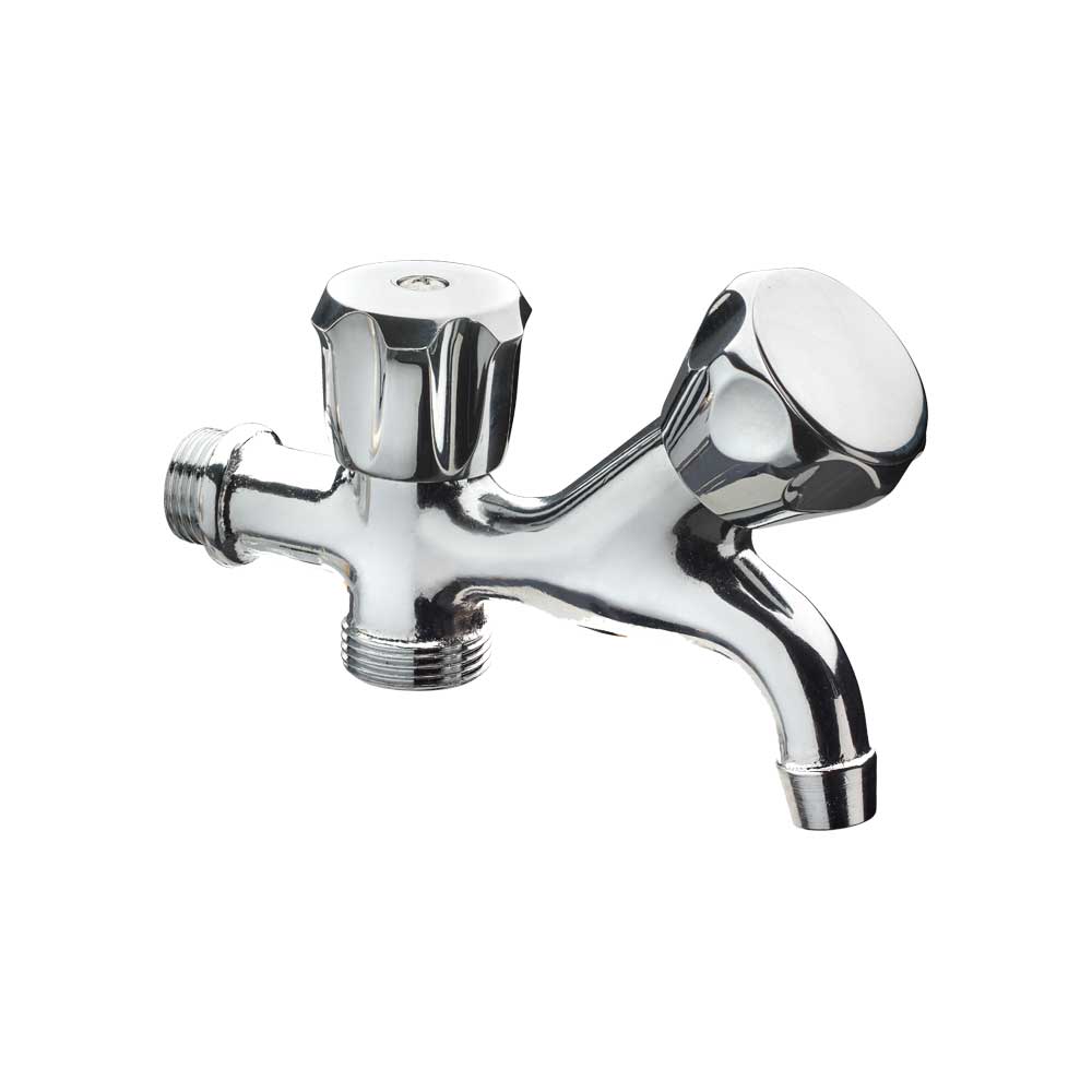 Rubinetto duplex pesante a parete 1/2" x 3/4" — Fromac - HD casa