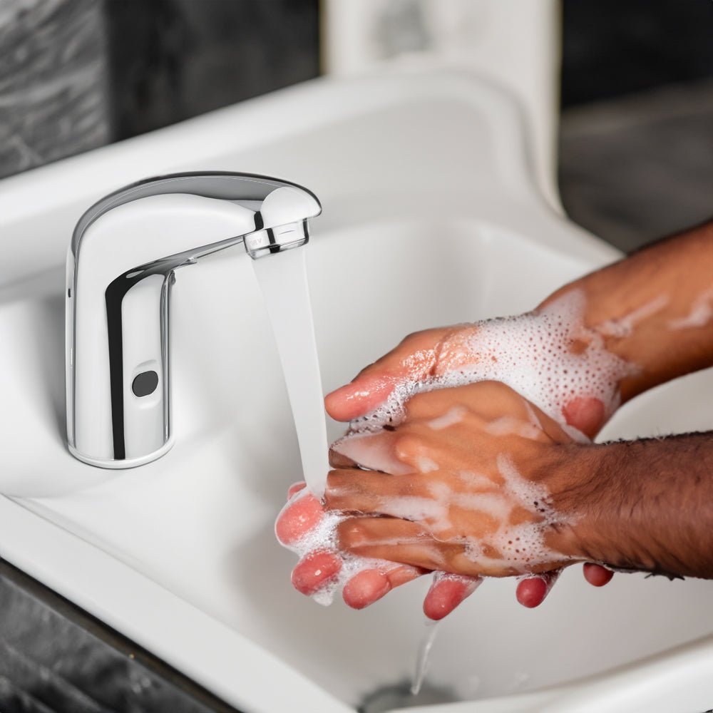 Rubinetto elettrico lavabo a fotocellula serie ONE" Idral batterie 6V - HD casa