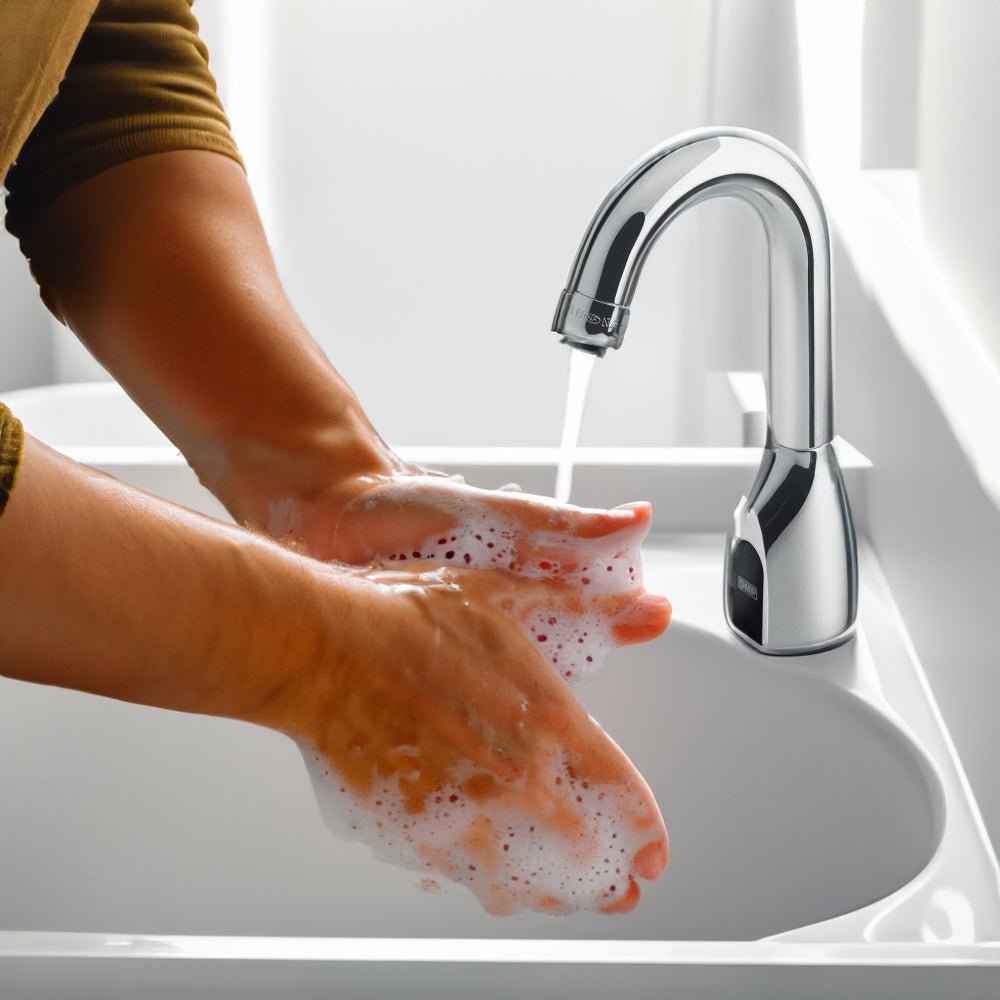 Rubinetto elettronico lavabo a fotocellula con canna alta Billo corrente 220V — DMP - HD casa