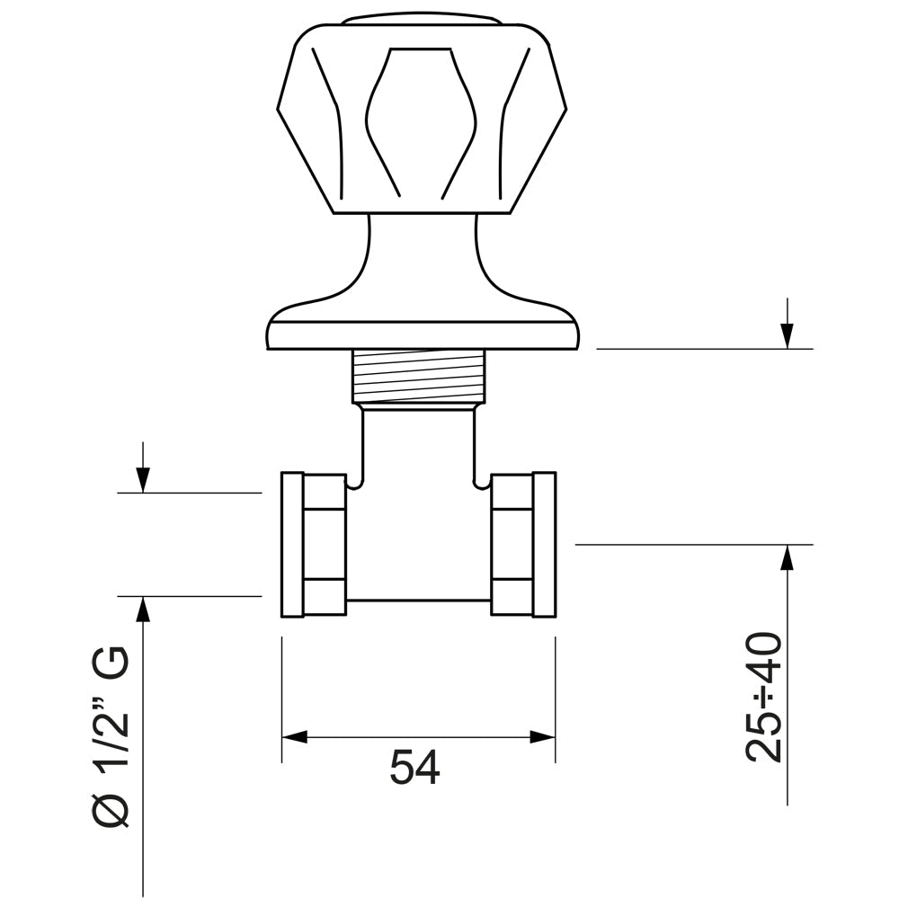 Rubinetto incasso diritto tradizionale cromo- 1/2" — Fromac - HD casa