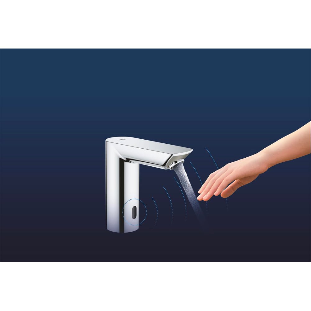 Rubinetto lavabo a fotocellula bau cosmopolitan e batteria 6V — Grohe - HD casa